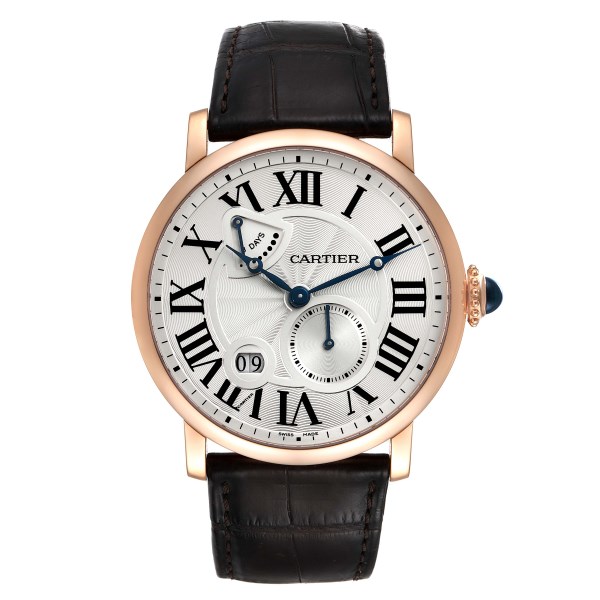 Cartier Rotonde 18k Rose Gold Power Reserve Mens Watch W1556203