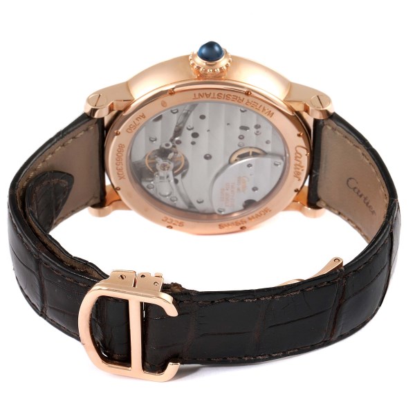 Cartier Rotonde 18k Rose Gold Power Reserve Mens Watch W1556203