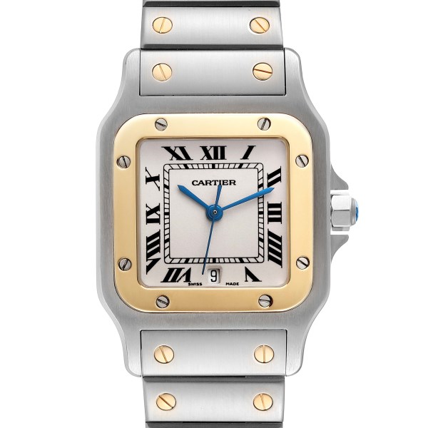 Cartier Santos Galbee Large Steel Yellow Gold Mens Watch W20011C4