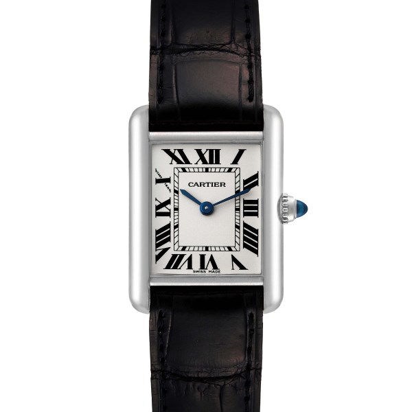 Cartier Tank Louis White Gold Black Strap Ladies Watch W1541056 Box Card Cartier Tank Louis White Gold Black Strap Ladies Watch W1541056 Box Card