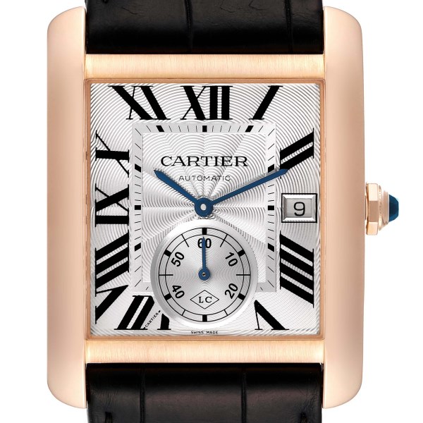 Cartier Tank MC Rose Collaborateur Gold Silver Dial Mens Watch W5330001