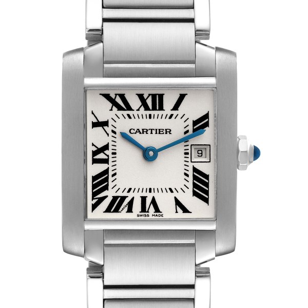 Cartier Tank Francaise Midsize Silver Dial Steel Ladies Watch W51003Q3 Papers