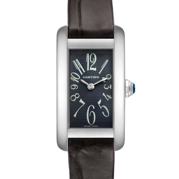 Cartier Tank Americaine Grey Dial 18K White Gold Ladies Watch 1713