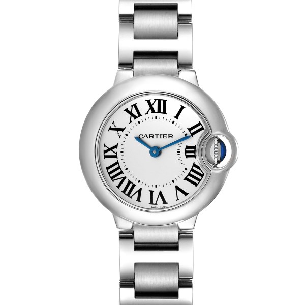 Cartier Ballon Bleu 29 Silver Dial Quartz Steel Ladies Watch W69010Z4