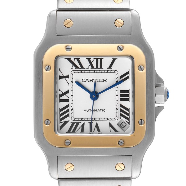 Cartier Santos Galbee XL Steel Yellow Gold Mens Watch W20099C4