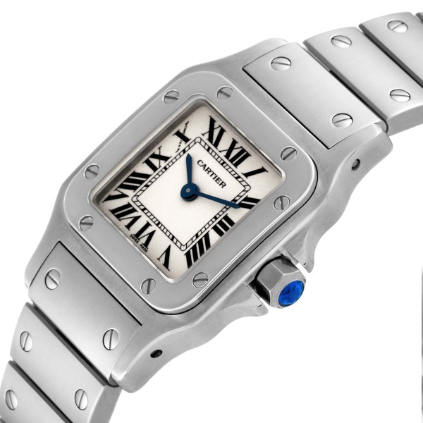 Cartier Santos Galbee Small Silver Dial Steel Ladies Watch W20056D6