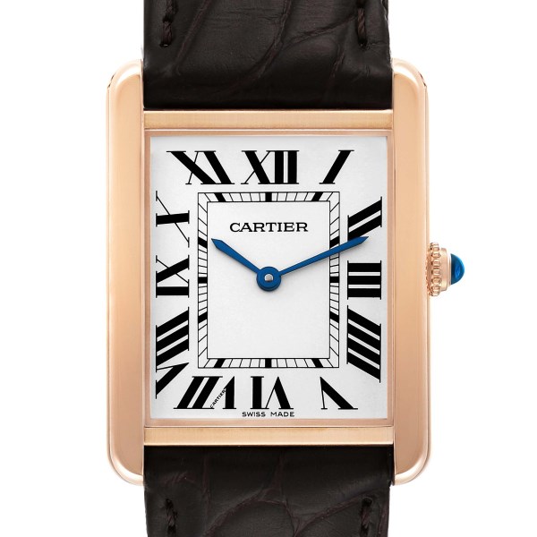 Cartier Tank Solo Large Rose Gold Steel Brown Strap Mens Watch W5200025 Papers Cartier Tank Solo Large Rose Gold Steel Brown Strap Mens Watch W5200025 Papers