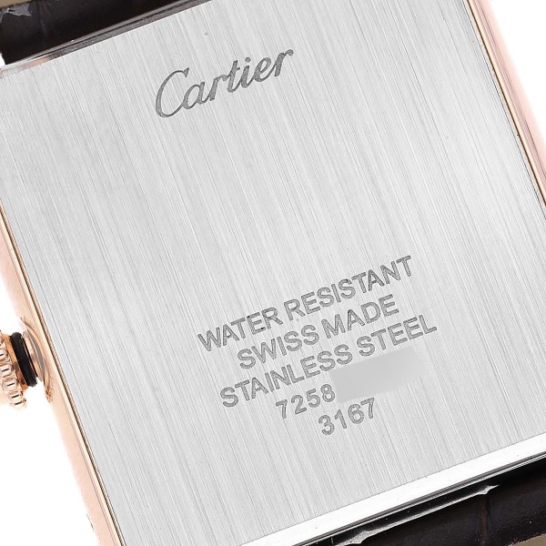 Cartier Tank Solo Large Rose Gold Steel Brown Strap Mens Watch W5200025 Papers