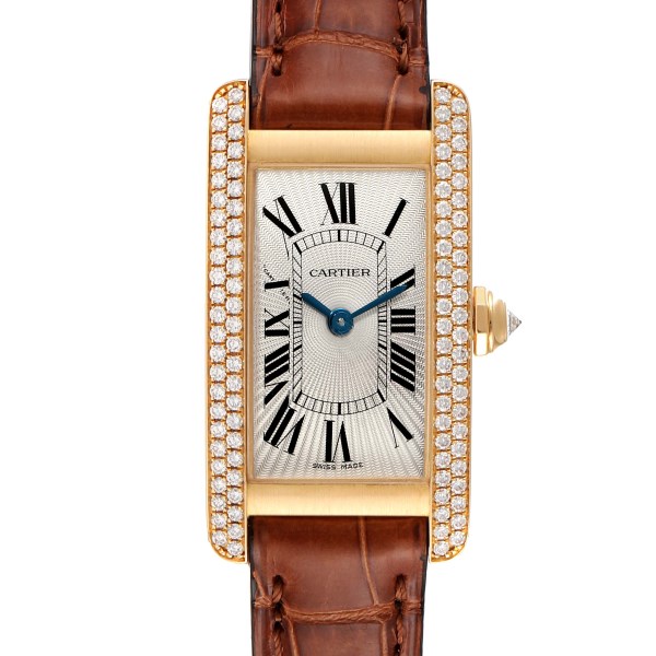 Cartier Tank Americaine Yellow Gold Diamond Ladies Watch WB701251 Box