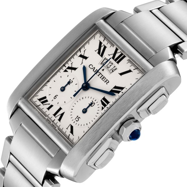 Cartier Tank Francaise Chronograph Steel Mens Watch W51024Q3