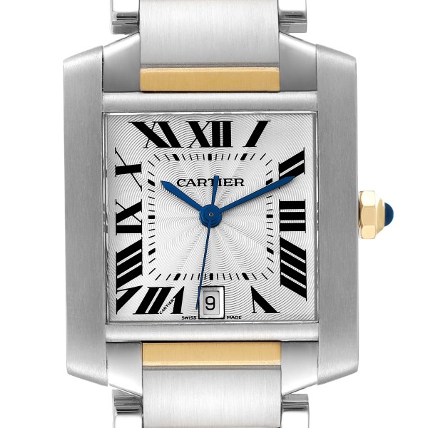 Cartier Tank Francaise Large Automatic Steel Yellow Gold Mens Watch W51005Q4