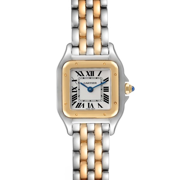 Cartier Panthere Steel Yellow Gold Two Row Ladies Watch W2PN0006 Box Papers