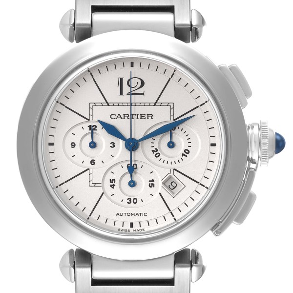 Cartier Pasha 42mm Chronograph Steel Mens Watch W31085M7 Cartier Pasha 42mm Chronograph Steel Mens Watch W31085M7
