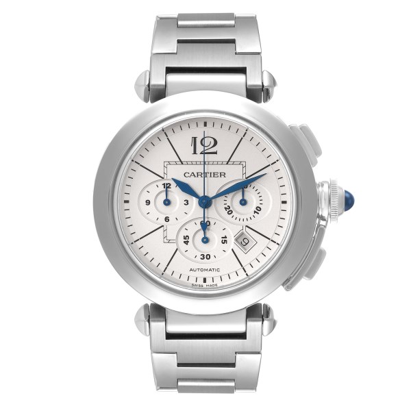 Cartier Pasha 42mm Chronograph Steel Mens Watch W31085M7