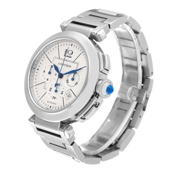 Cartier Pasha 42mm Chronograph Steel Mens Watch W31085M7