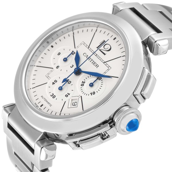 Cartier Pasha 42mm Chronograph Steel Mens Watch W31085M7