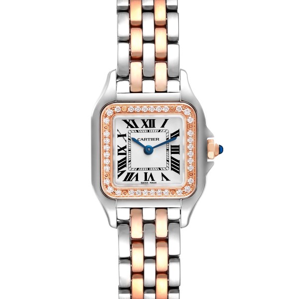 Cartier Panthere Small Steel Rose Gold Diamond Ladies Watch W3PN0006 Card