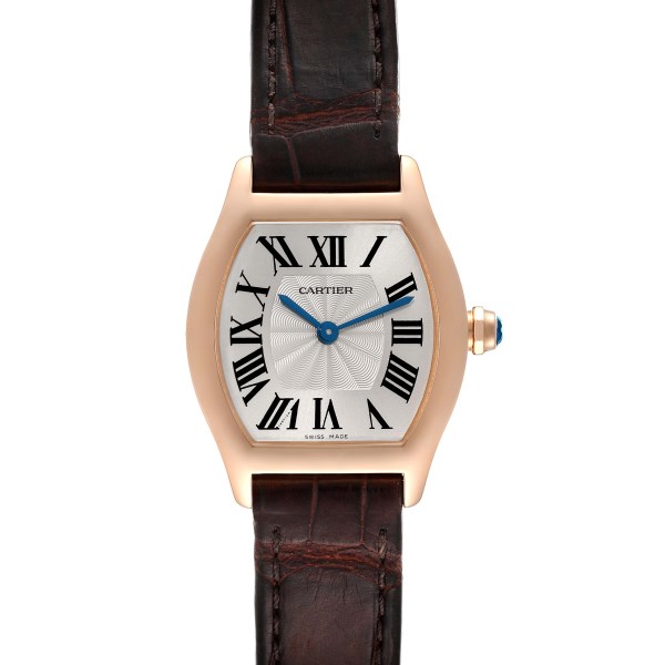 Cartier Tortue Small Rose Gold Brown Strap Ladies Watch W1556360