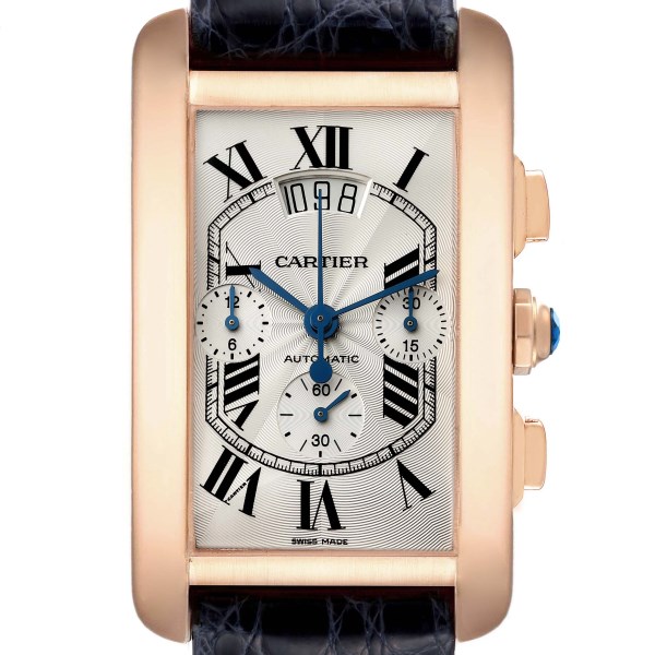 Cartier Tank Americaine XL Chronograph Rose Gold Mens Watch W2610751