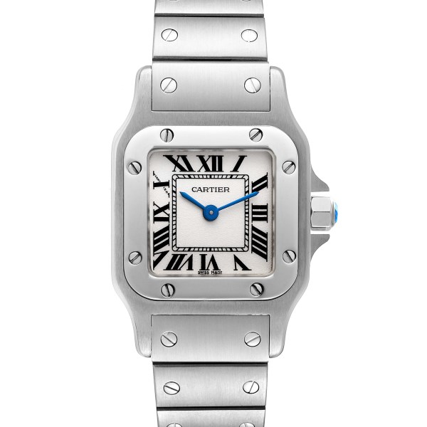 Cartier Santos Galbee Small Silver Dial Steel Ladies Watch W20056D6