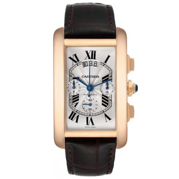 Cartier Tank Americaine Chronograph Rose Gold Mens Watch W2609356