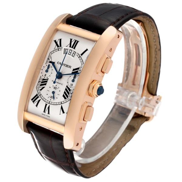 Cartier Tank Americaine Chronograph Rose Gold Mens Watch W2609356
