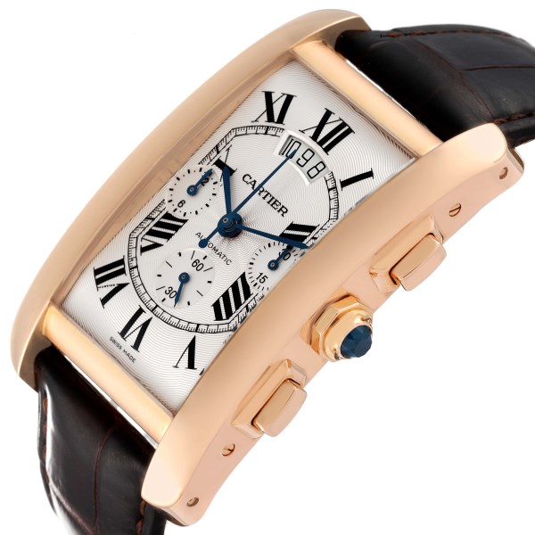 Cartier Tank Americaine Chronograph Rose Gold Mens Watch W2609356