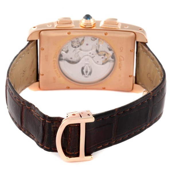 Cartier Tank Americaine Chronograph Rose Gold Mens Watch W2609356