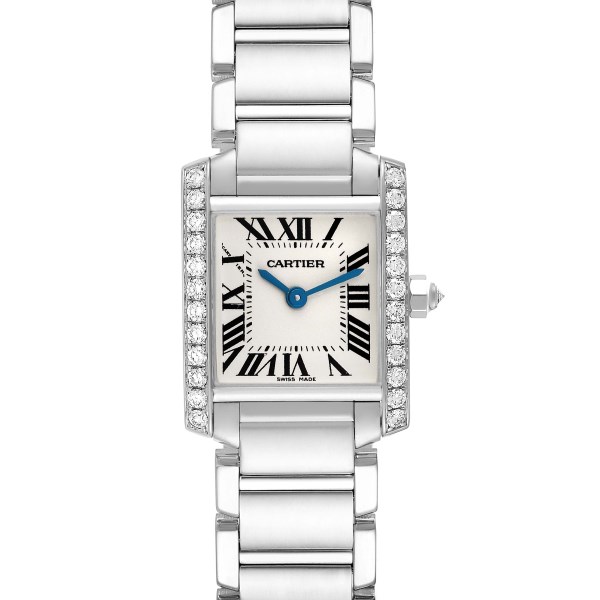 Cartier Tank Francaise White Gold Diamond Ladies Watch WE1002S3