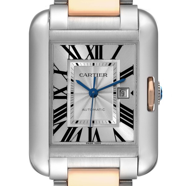 Cartier Tank Anglaise Large Steel Rose Gold Mens Watch W5310007