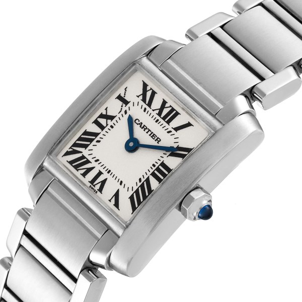 Cartier Tank Francaise Small Silver Dial Steel Ladies Watch W51008Q3 Papers