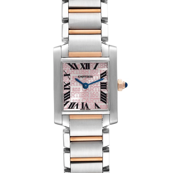 Cartier Tank Francaise Steel Rose Gold 160th Anniversary Ladies Watch W51036Q4 Papers