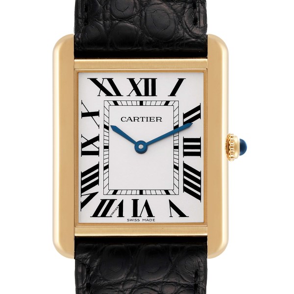 Cartier Tank Solo Large Yellow Gold Steel Mens Watch W5200004 Papers