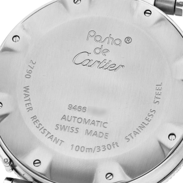 Cartier Pasha Seatimer Black Dial Automatic Steel Mens Watch W31077M7 Papers