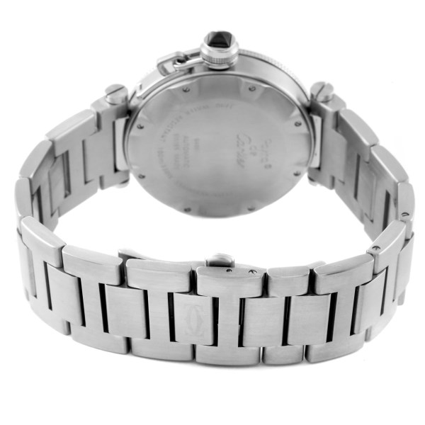 Cartier Pasha Seatimer Black Dial Automatic Steel Mens Watch W31077M7 Papers