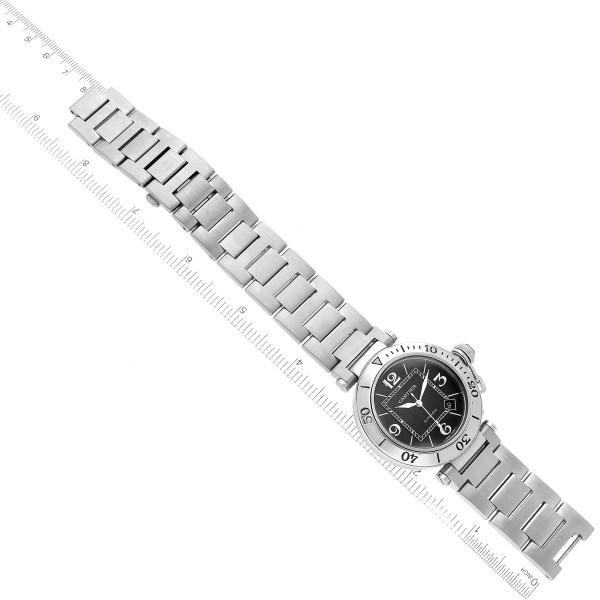 Cartier Pasha Seatimer Black Dial Automatic Steel Mens Watch W31077M7 Papers