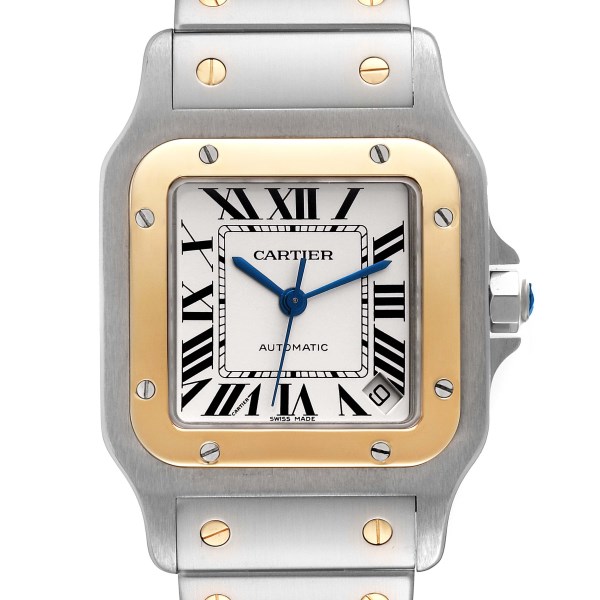 Cartier Santos Galbee XL Steel Yellow Gold Mens Watch W20099C4