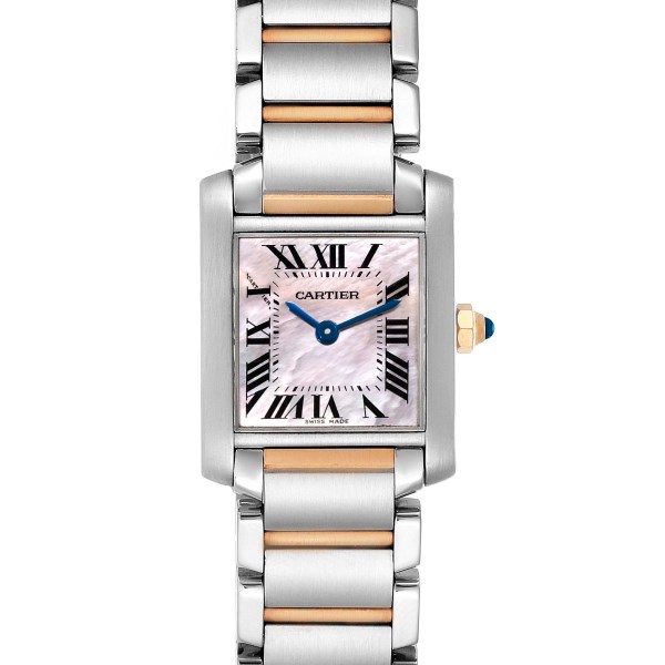 Cartier Tank Francaise Steel Rose Gold Mother of Pearl Ladies Watch W51027Q4