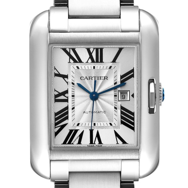Cartier Tank Anglaise Large Silver Dial Steel Mens Watch W5310009