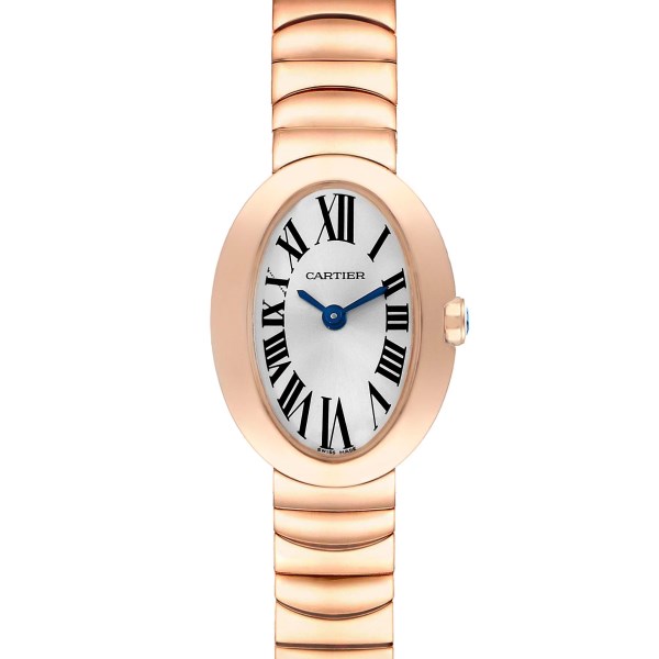 Cartier Baignoire Mini 18K Rose Gold Ladies Watch W8000015 Box Papers