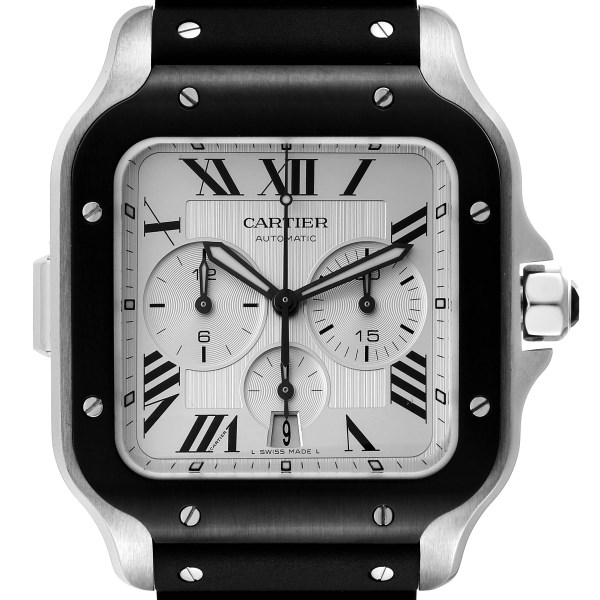 Cartier Santos XL Chronograph Steel ADLC Mens Watch WSSA0017 Unworn Cartier Santos XL Chronograph Steel ADLC Mens Watch WSSA0017 Unworn