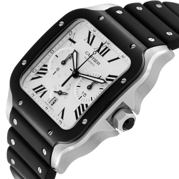 Cartier Santos XL Chronograph Steel ADLC Mens Watch WSSA0017 Unworn