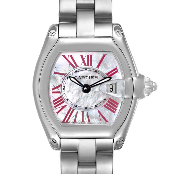 Cartier Roadster Mother of Pearl Dial Steel Ladies Watch W6206006