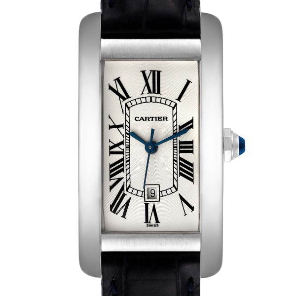 Cartier Tank Americaine Midsize White Gold Ladies Watch W2603656 Box Papers