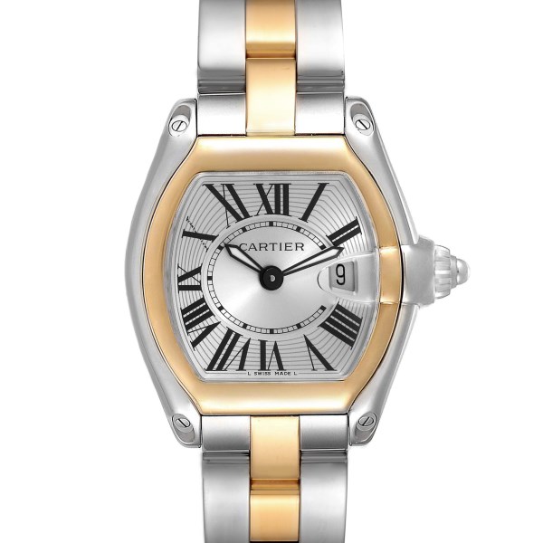 Cartier Roadster Small Steel Yellow Gold Silver Dial Ladies Watch W62026Y4