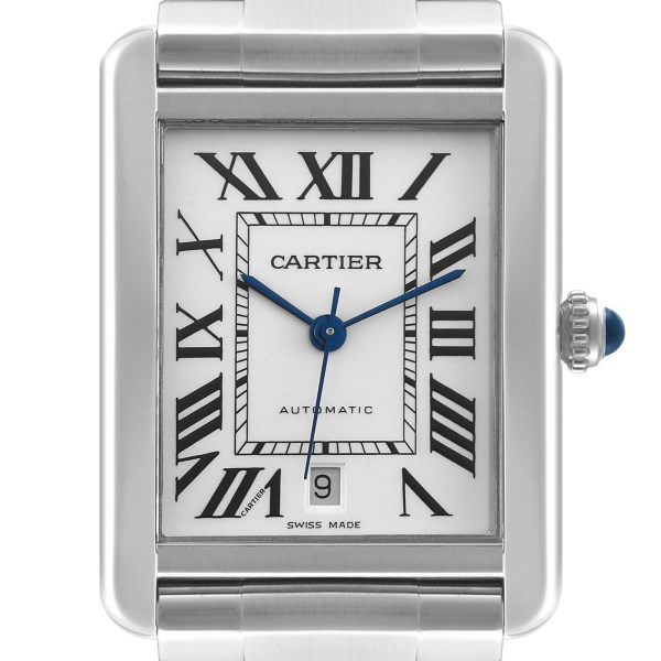 Cartier Tank Solo XL Silver Dial Automatic Steel Mens Watch W5200028