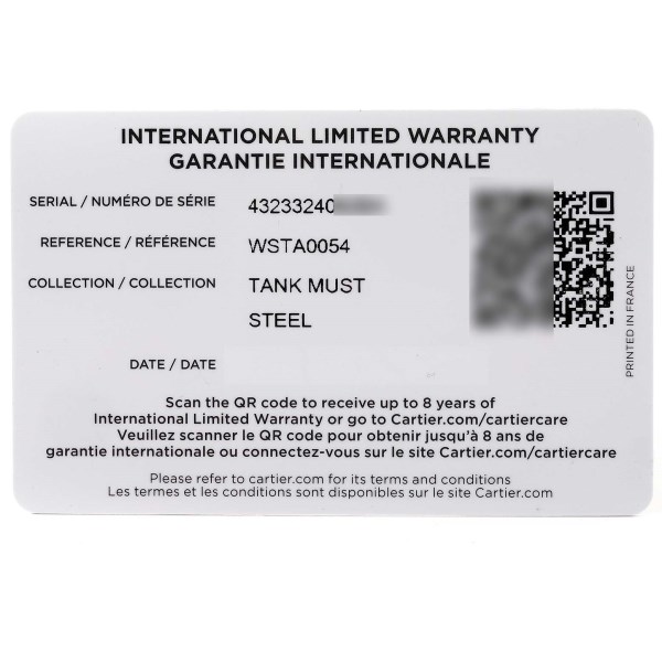 Cartier Tank Must Large Steel Red Dial Ladies Watch WSTA0054 Unworn