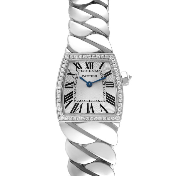 Cartier La Dona 18k White Gold Diamond Ladies Watch WE601005 Box Papers
