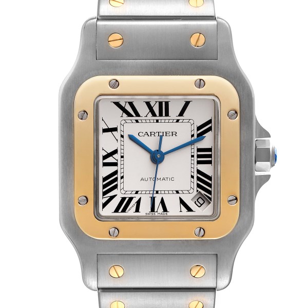 Cartier Santos Galbee XL Steel Yellow Gold Mens Watch W20099C4