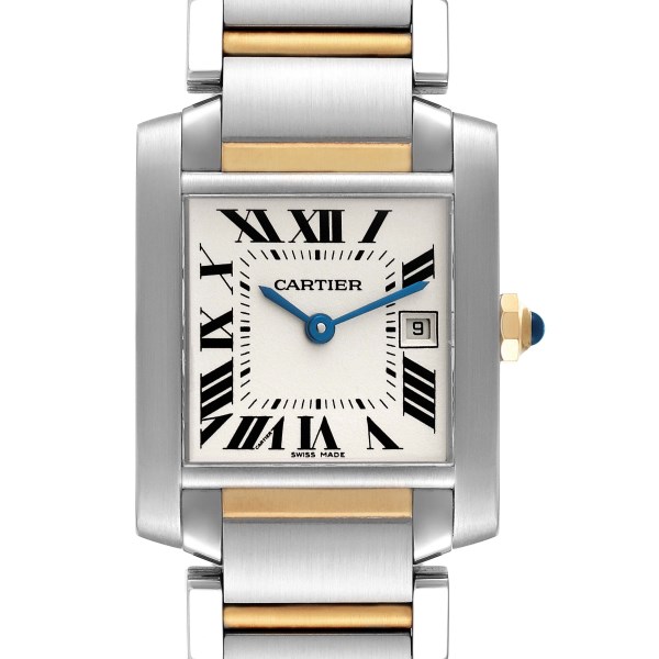 Cartier Tank Francaise Midsize Steel Yellow Gold Ladies Watch W51012Q4 Box Papers